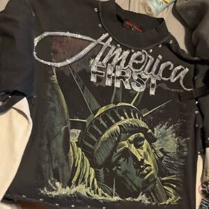 America first cropped graphic tee